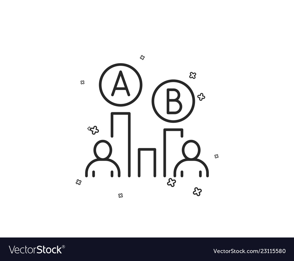 Ab testing line icon ui test chart sign