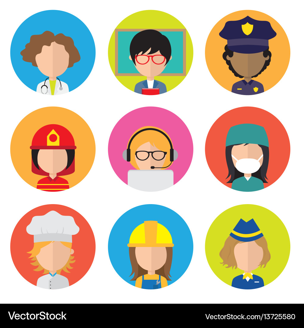 Avatar professions Royalty Free Vector Image - VectorStock