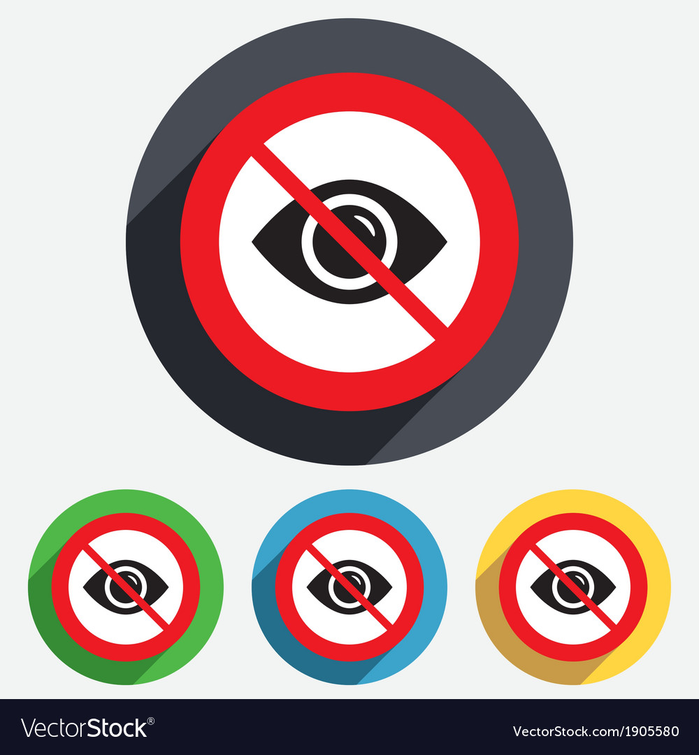 Do not look eye sign icon publish content