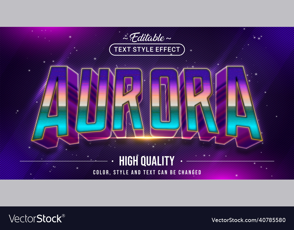 Editable text style effect - aurora vector image Editable text style effect - aurora