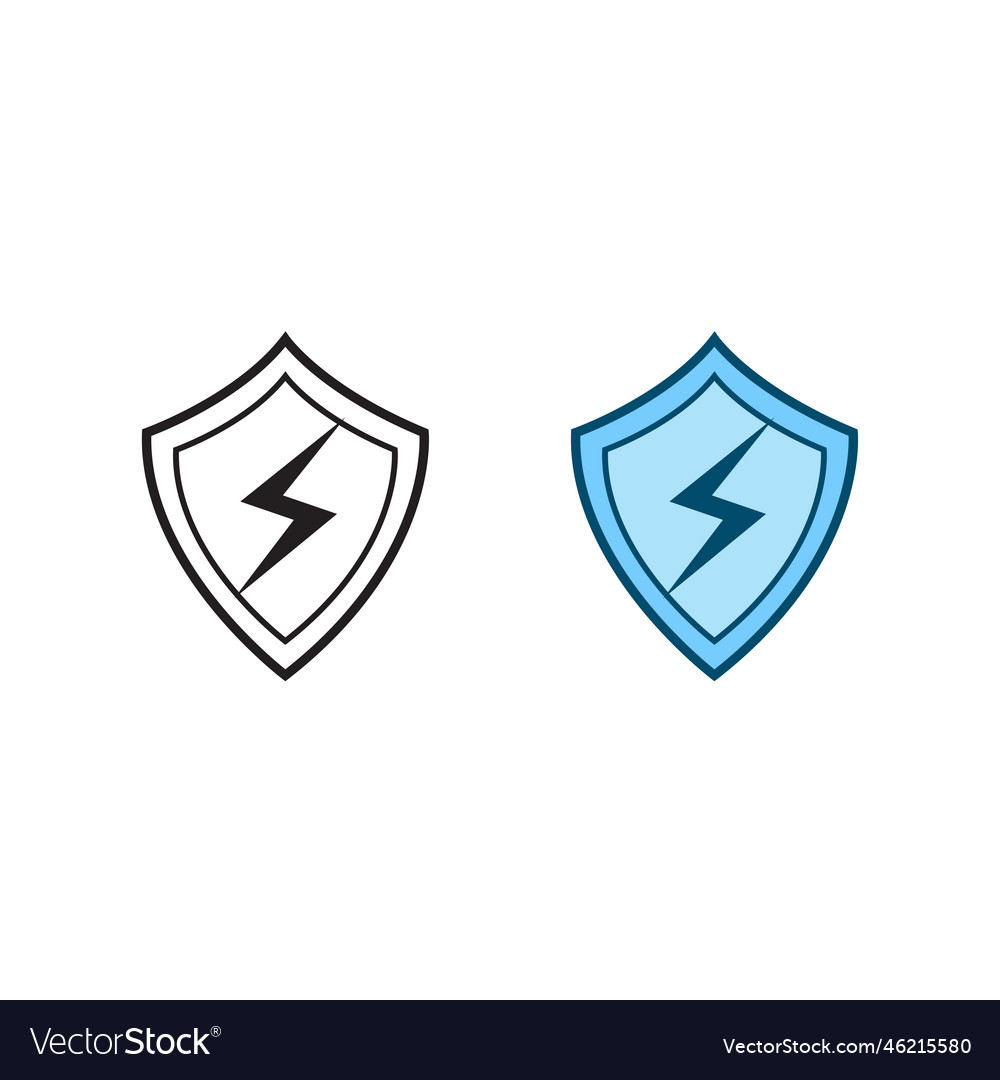 Energy shield logo icon colorful and outline Vector Image