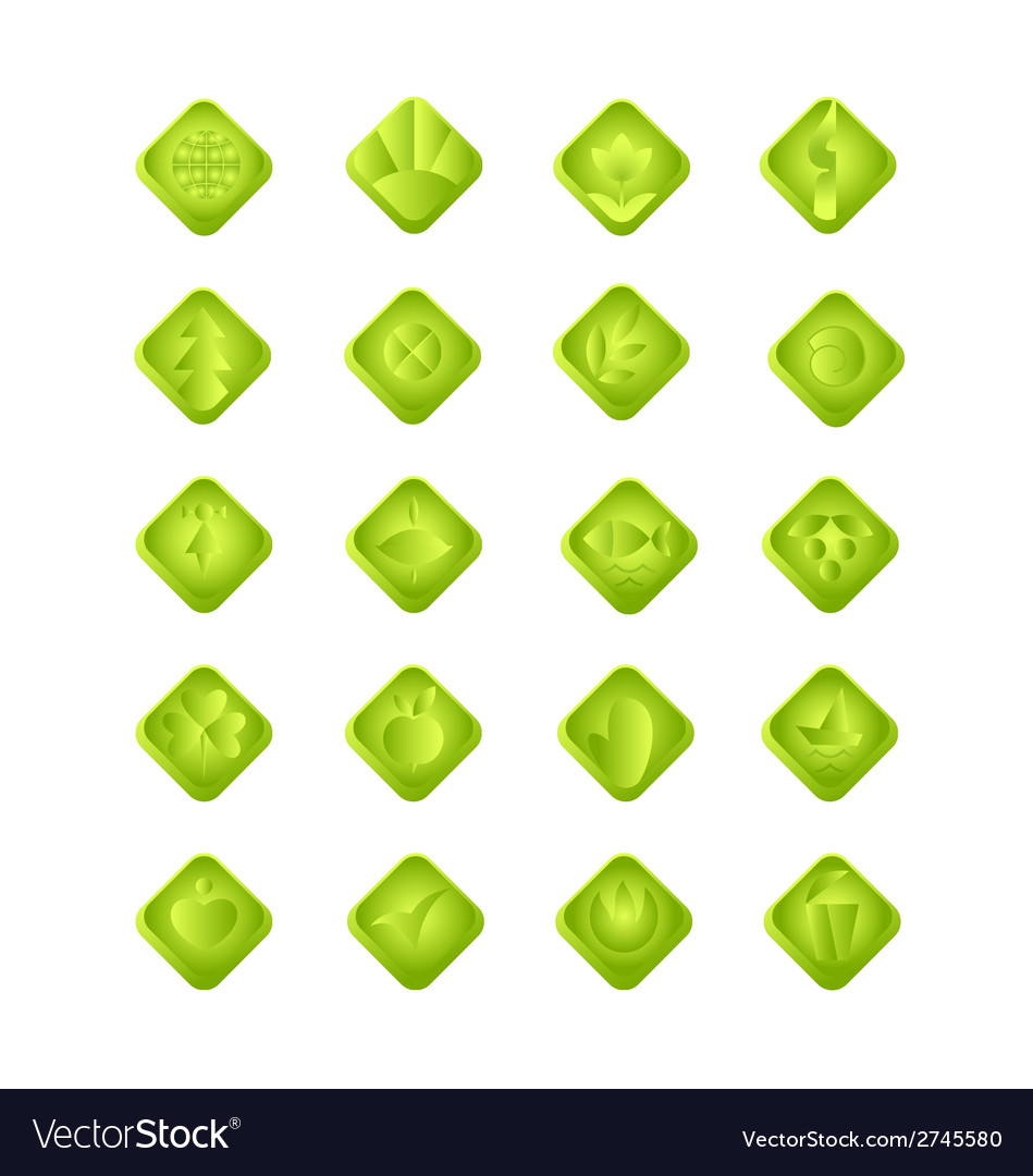 Green gradient web and computing icons