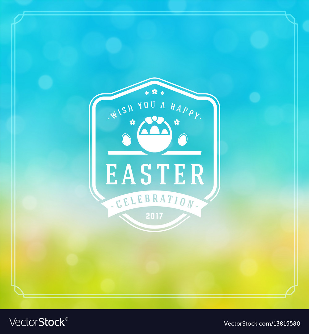 Happy easter greeting card design text template Vector Image