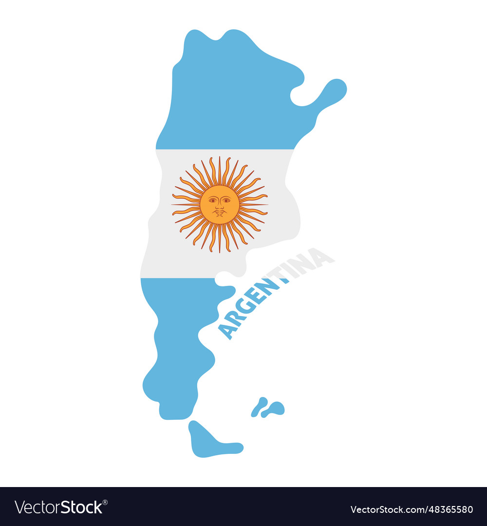 Isolated colored map of argentina with its flag Vector Image