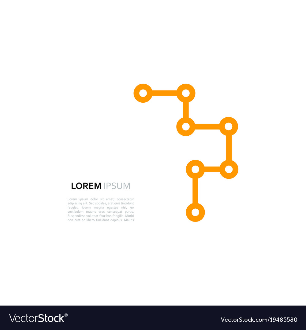 Network connection minimal design line and dot