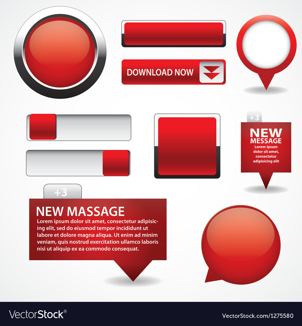 Red Web Buttons - Modern Collection