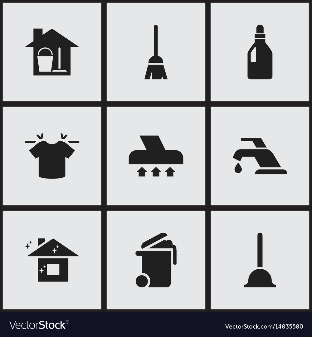 Set of 9 editable hygiene icons includes symbols