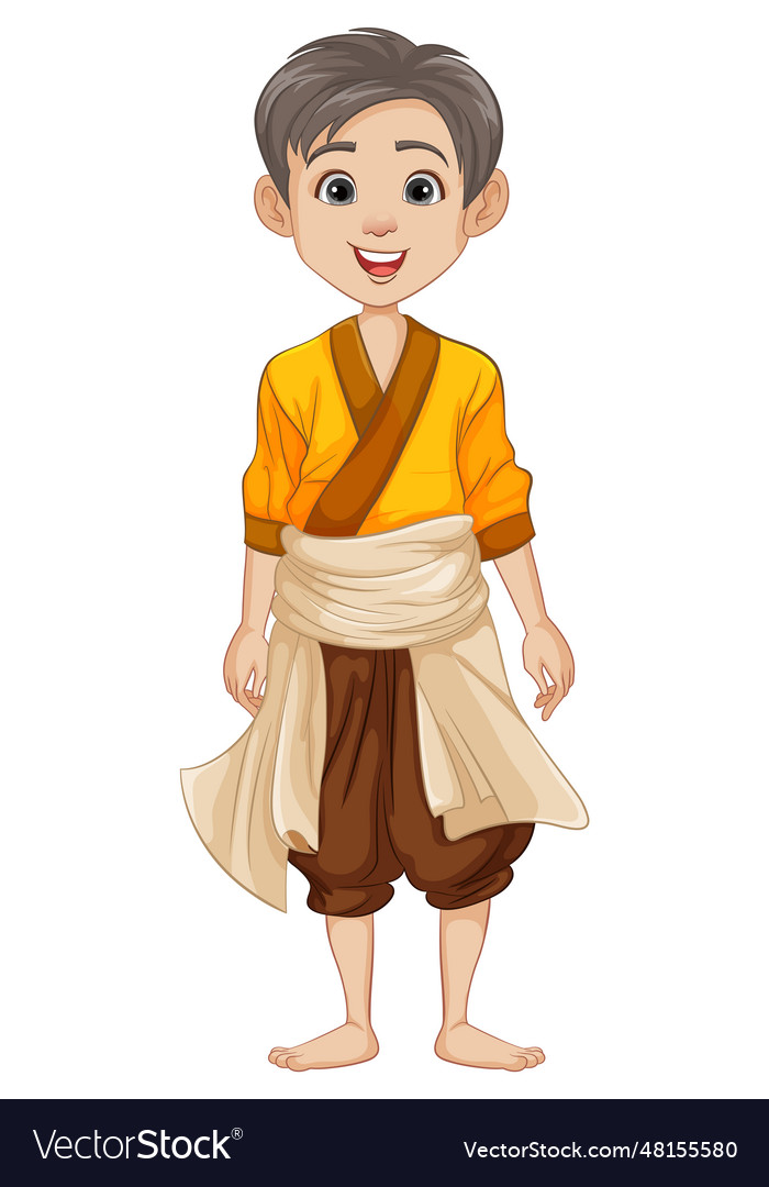 Southeast asian men in traditional outfits Vector Image