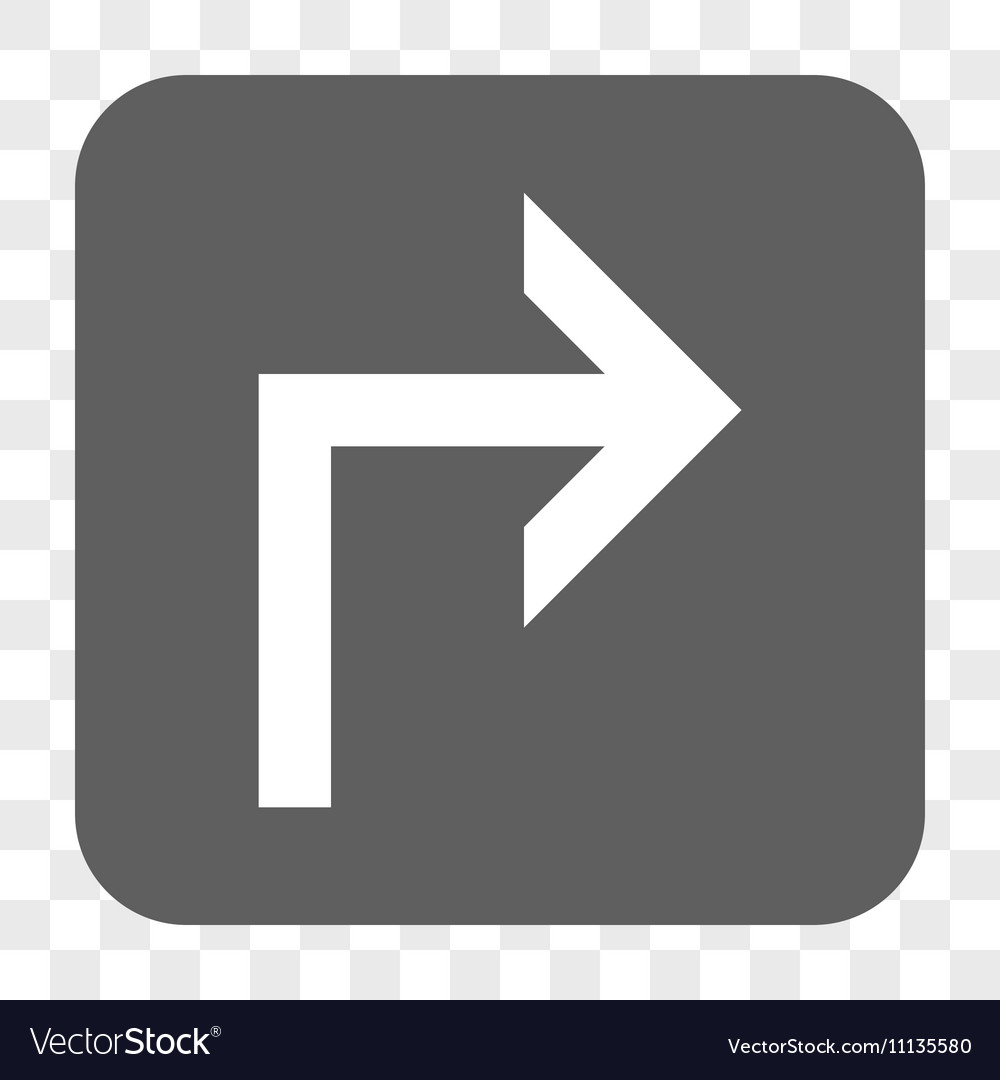 Turn right rounded square button