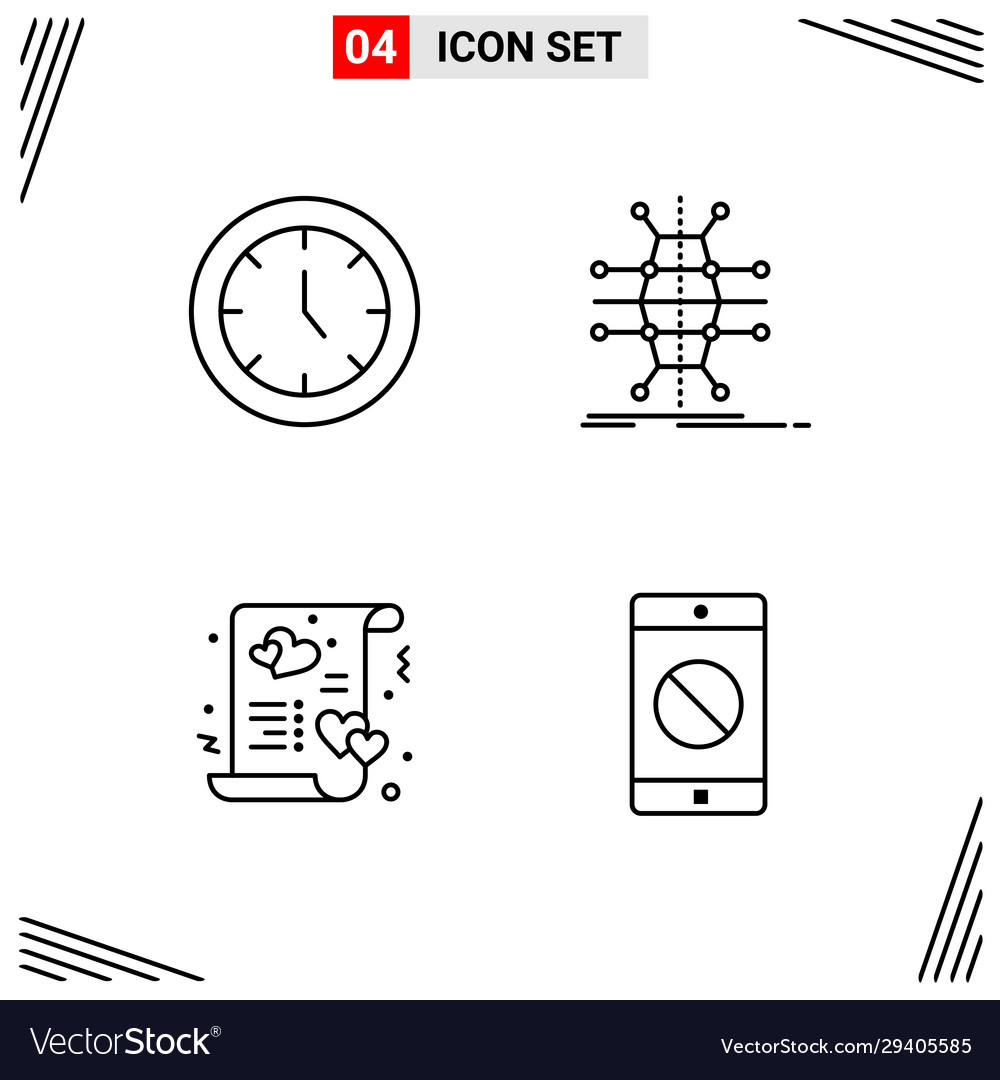 4 icons line style grid based creative outline vector image 4 icons line style grid based creative outline