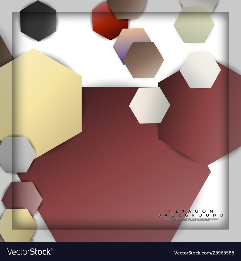 Abstract hexagon background with color stone vector image Abstract hexagon background with color stone