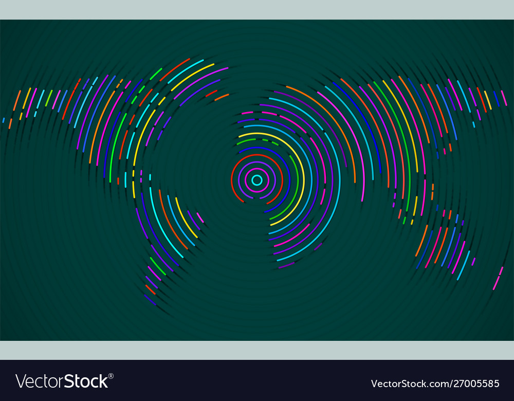 Abstract world map radial lines