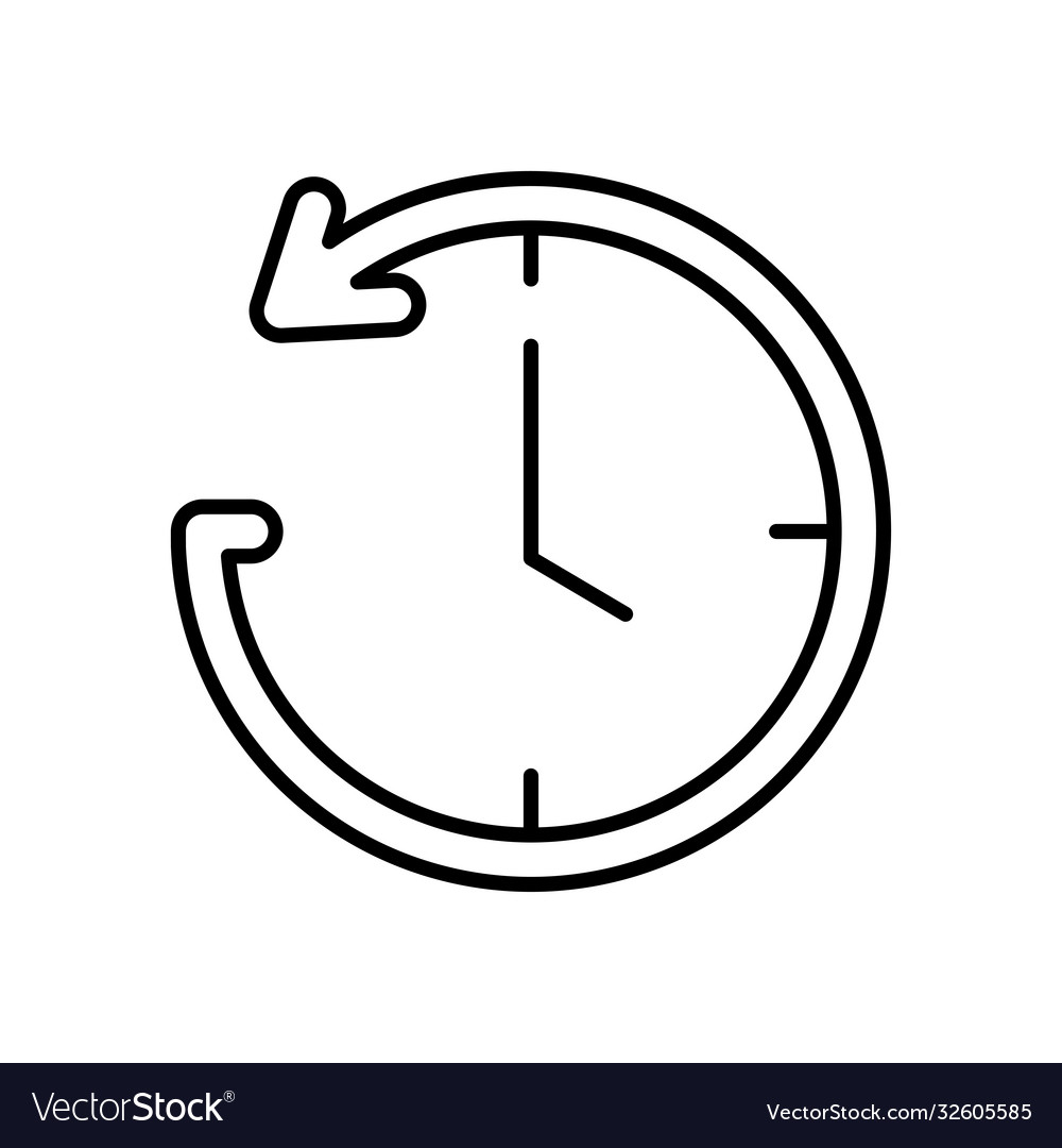 Circle arrow clock icon line style Royalty Free Vector Image