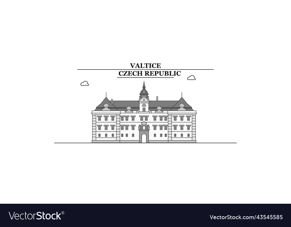 Czech republic valtice city skyline isolated