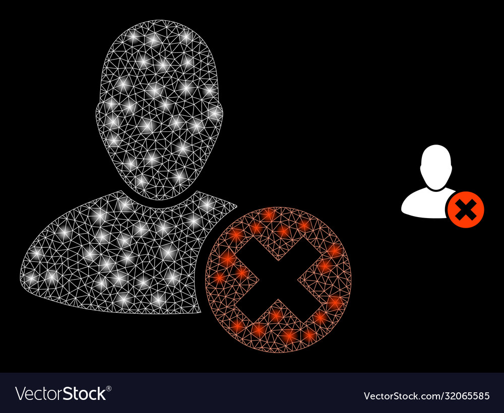 Delete user - bright web mesh with lightspots vector image Delete user - bright web mesh with lightspots