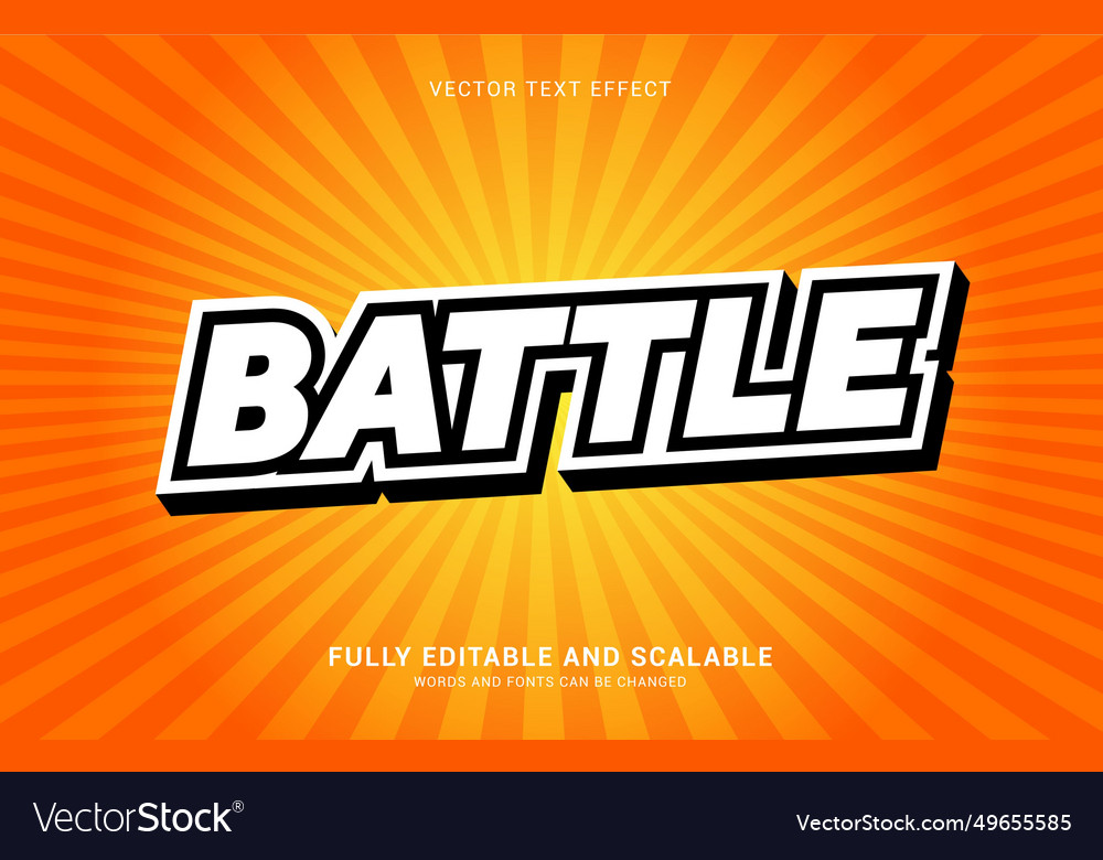 Editable text effect battle style