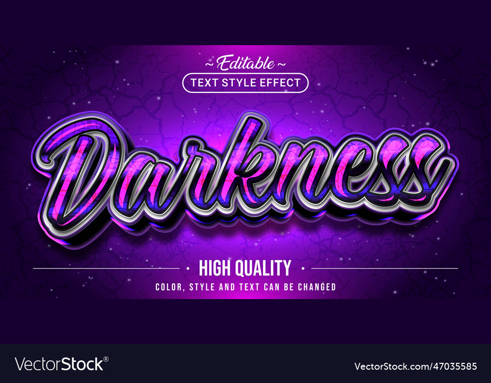 Editable text style effect - darkness