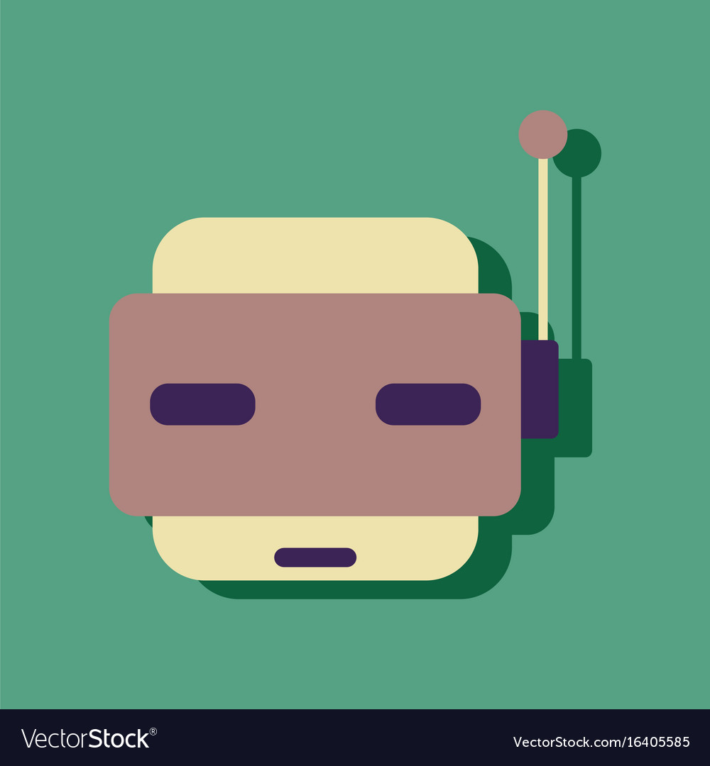 Flat icon design collection toy robot face