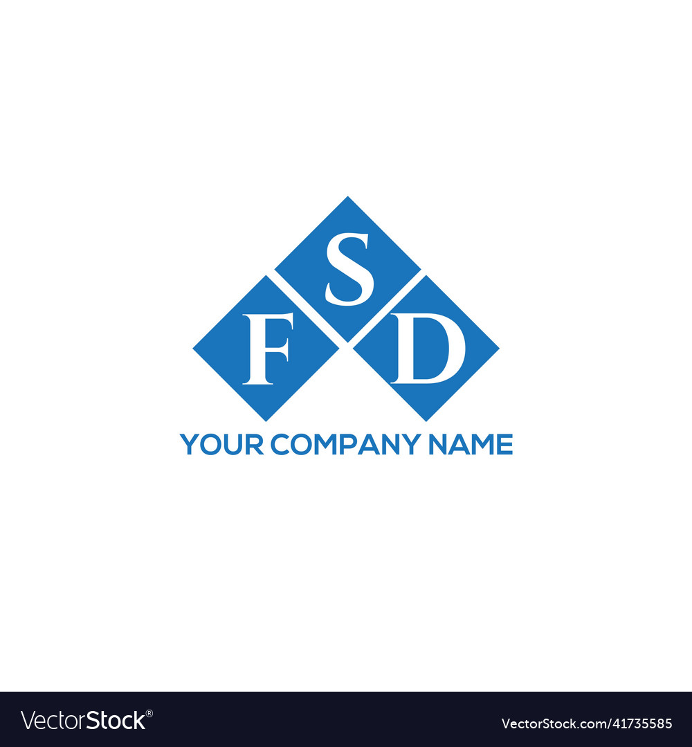 Fsd letter logo design on white background