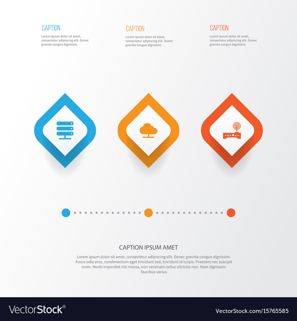 Gadget icons set collection of database tree