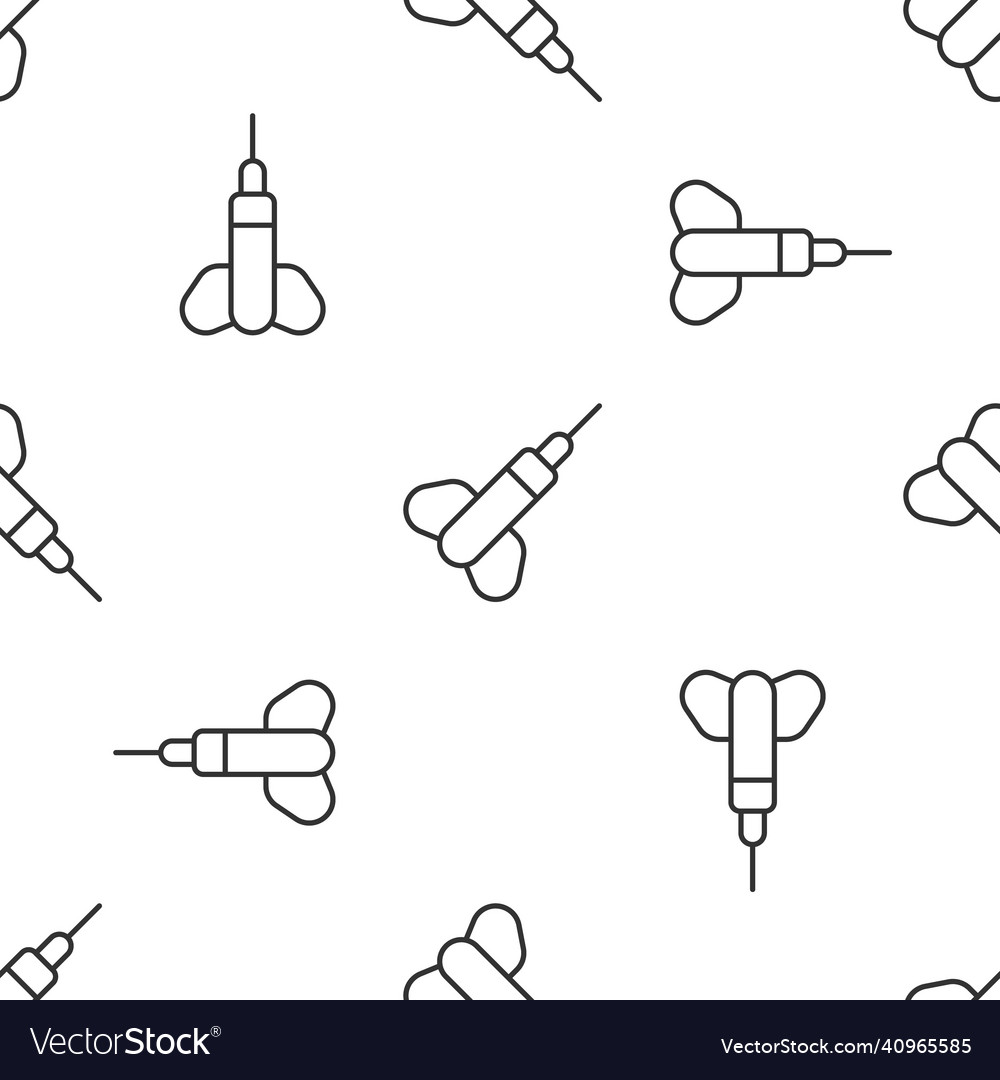 Grey line dart arrow icon isolated seamless vector image Grey line dart arrow icon isolated seamless