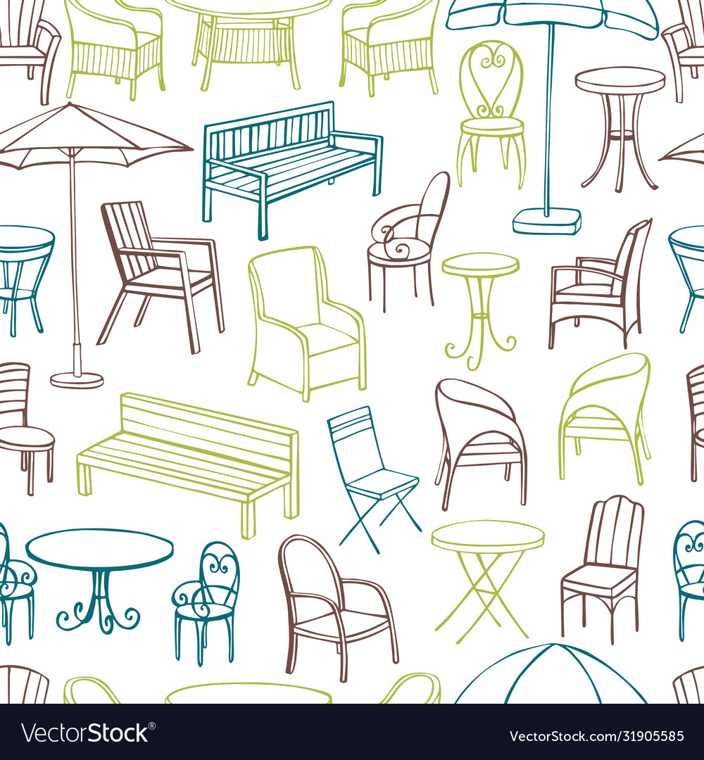 Hand drawn garden furniture sketch