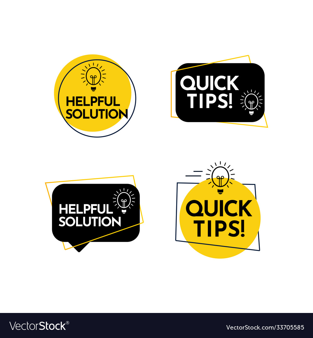 Help full solution quick tips text label template