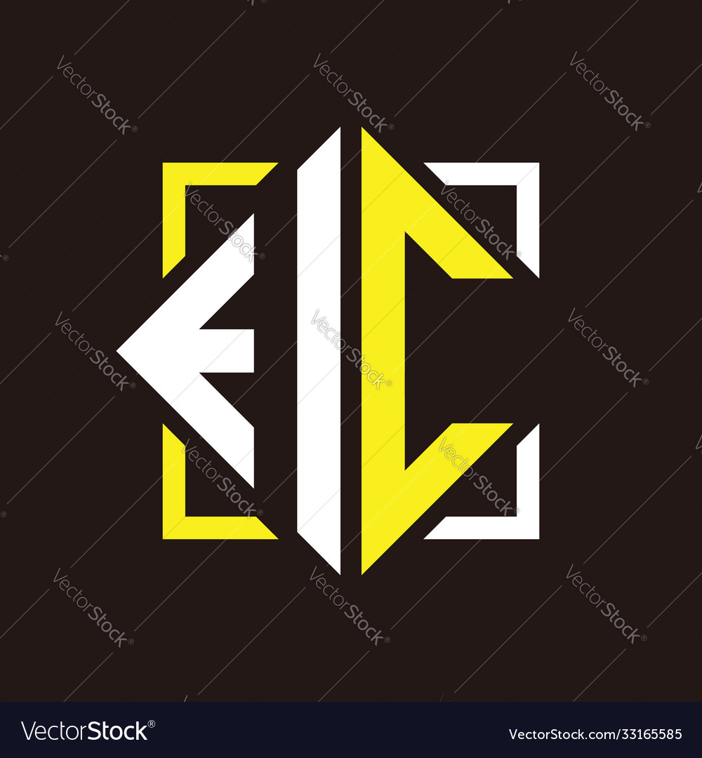 I c initials quadrangle monogram with square