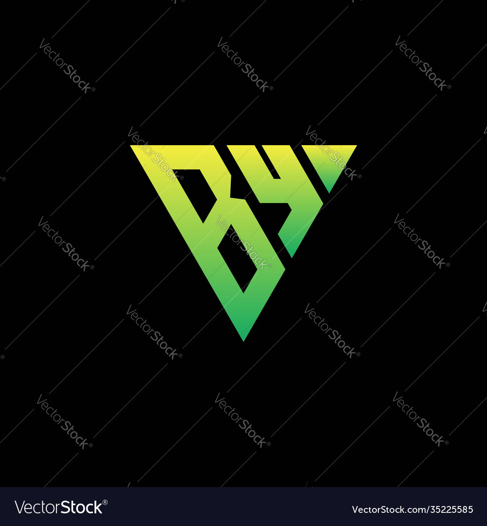 Initial triangle logo monogram with shape vector image Initial triangle logo monogram with shape