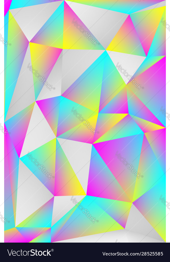Multi-color geometric triangular low poly vector image Multi-color geometric triangular low poly