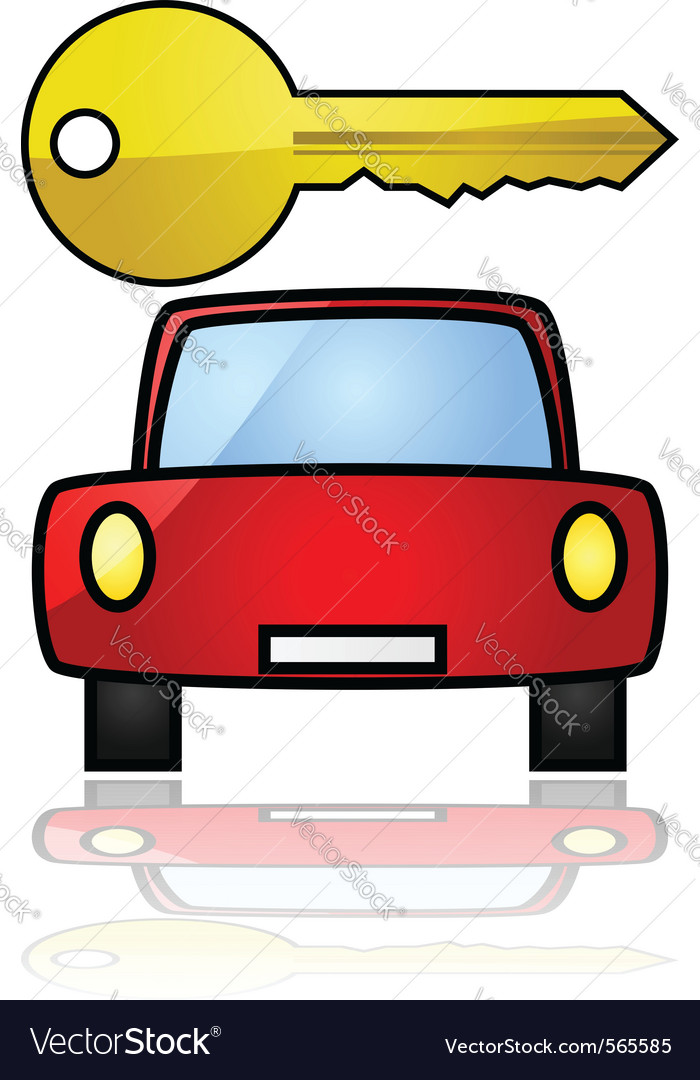 Red Compact Car with Key