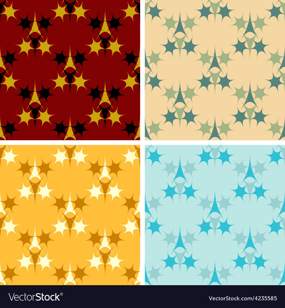 Seamless colored figures pattern set