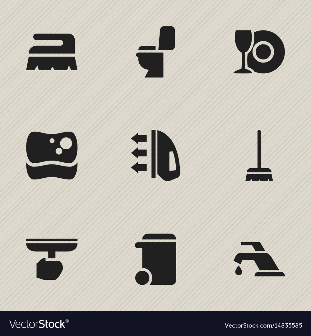 Set of 9 editable cleanup icons includes symbols