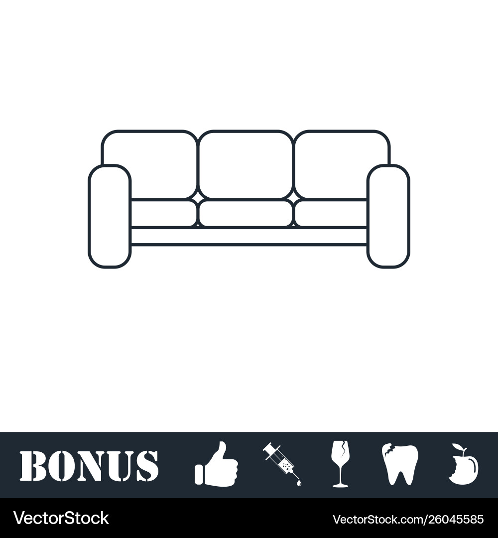 Sofa icon flat Royalty Free Vector Image - VectorStock