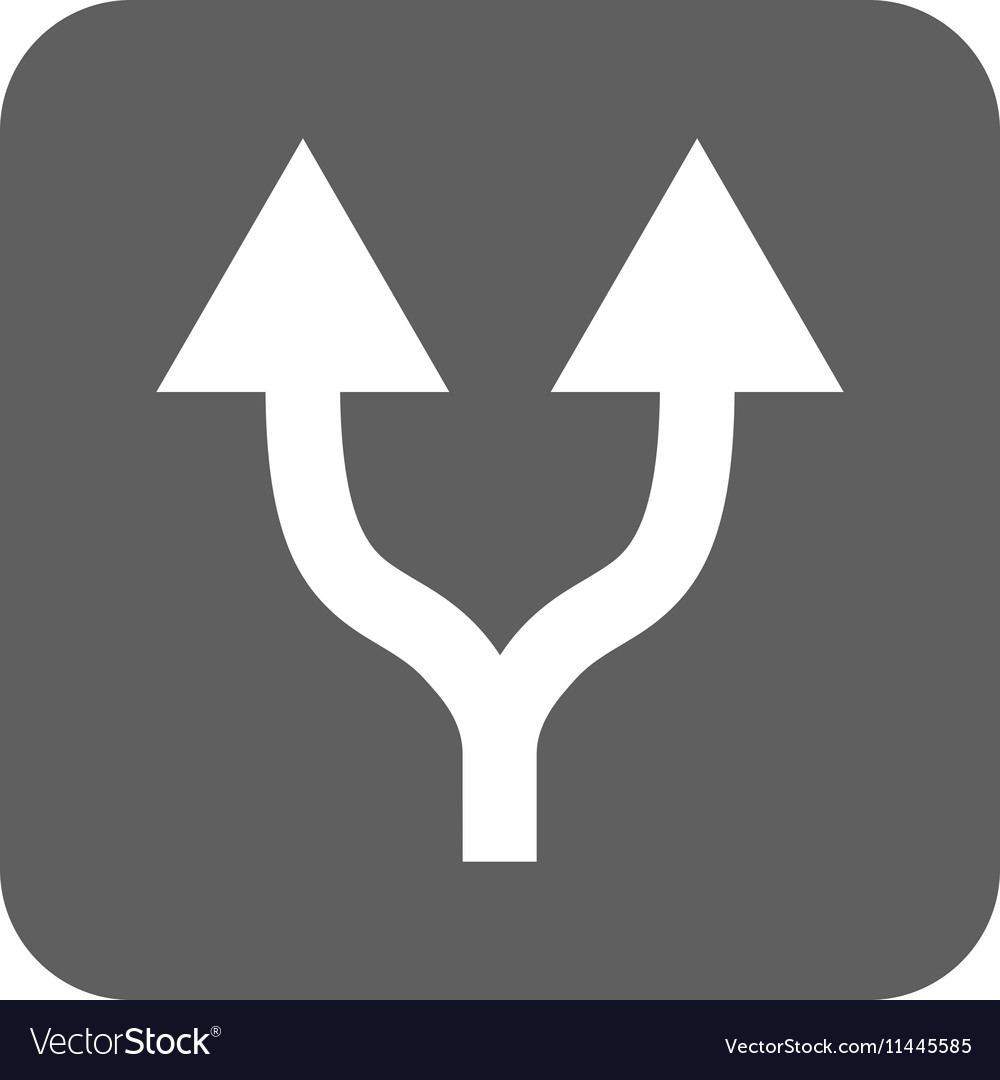 Split arrows up flat squared icon Royalty Free Vector Image