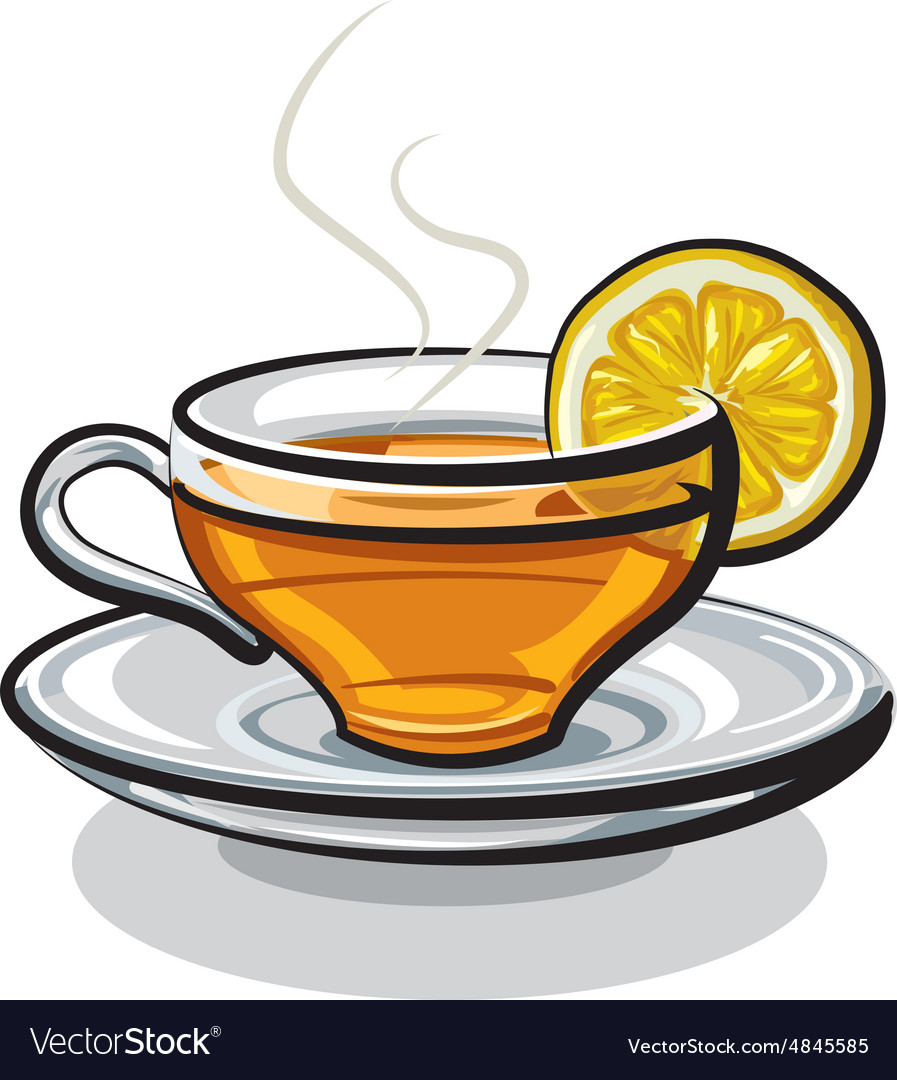 Tea With Lemon Royalty Free Vector Image Vectorstock 8024