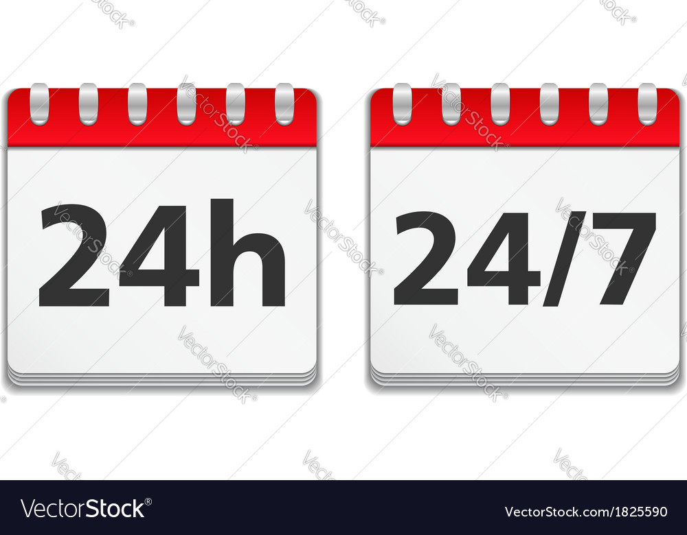 24x7 icons Royalty Free Vector Image - VectorStock