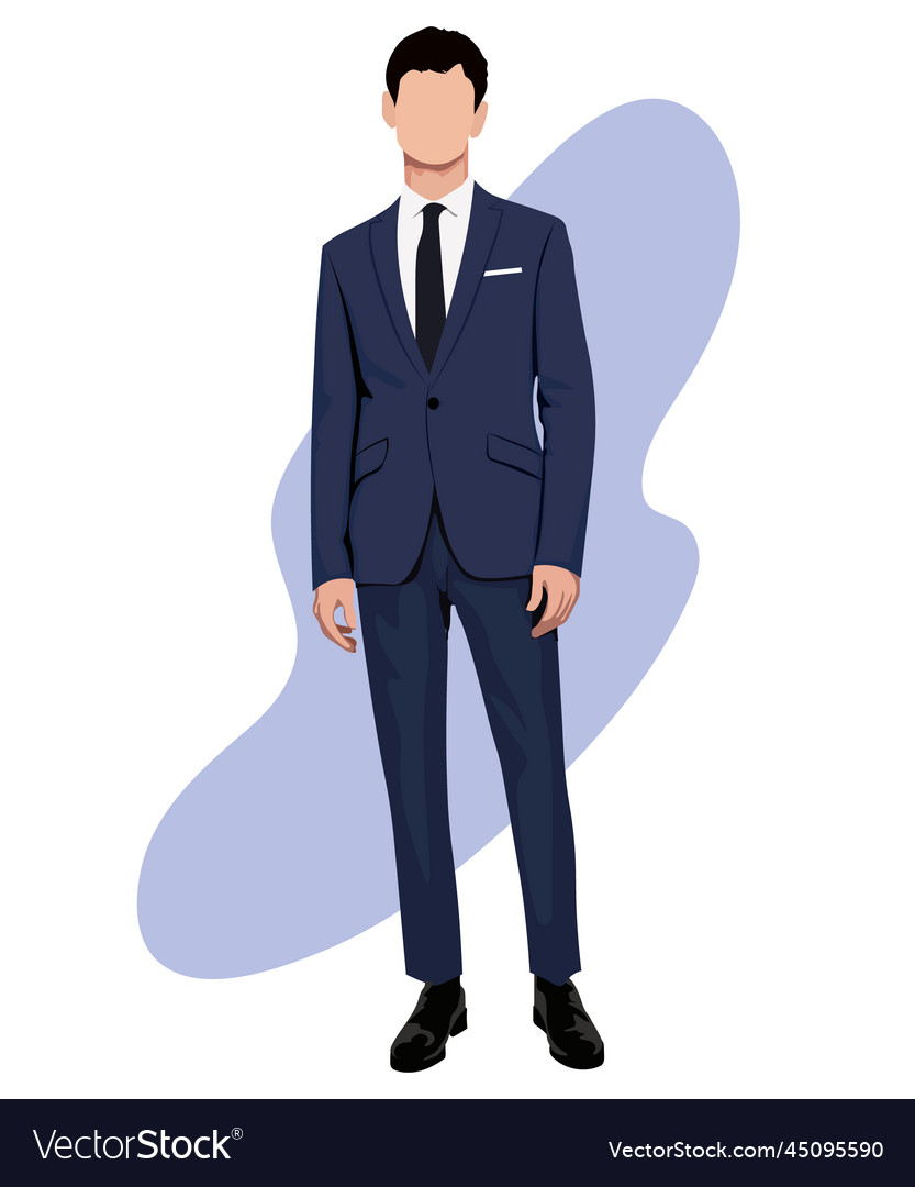 A man in business suit flat style Royalty Free Vector Image