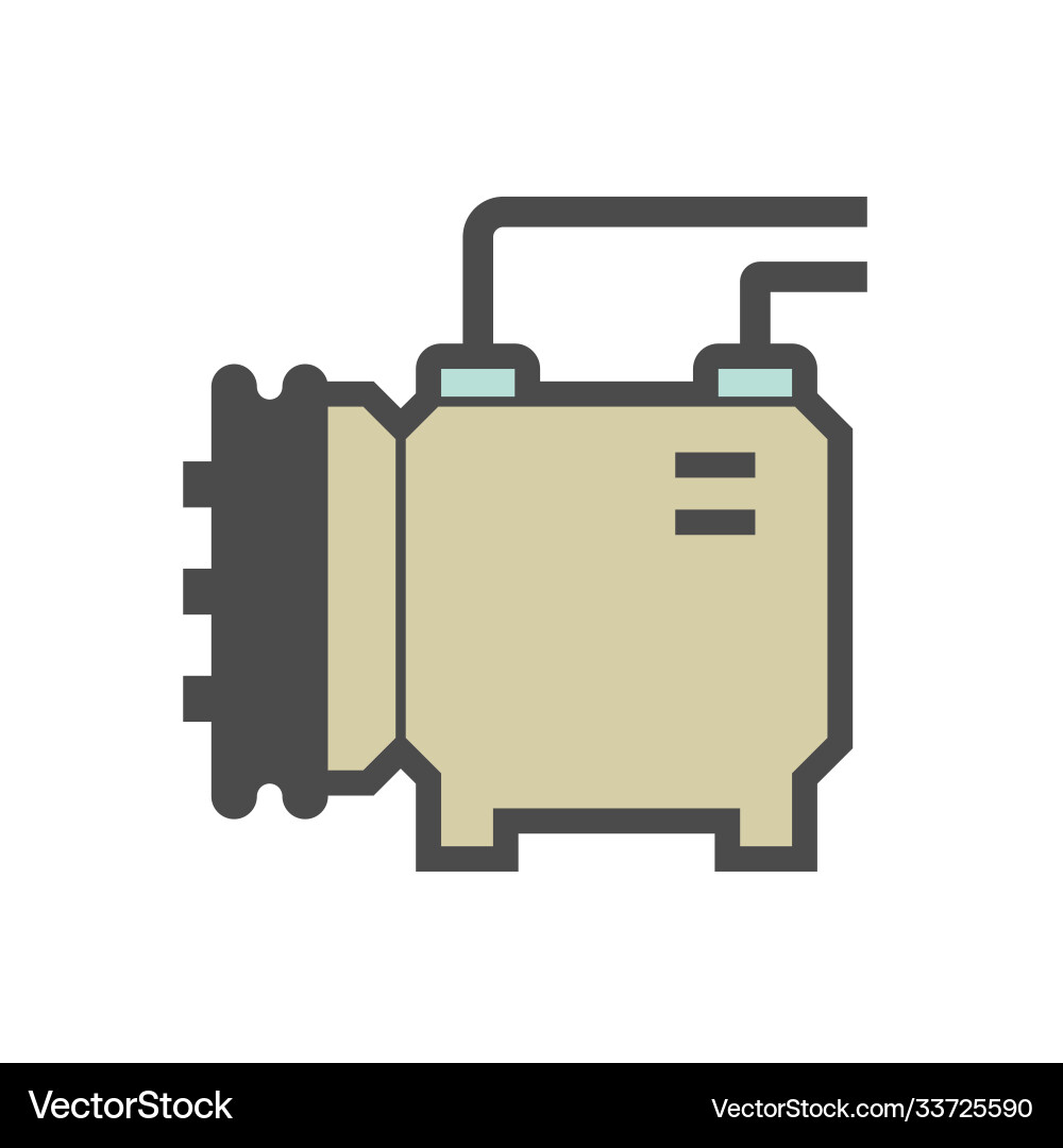 Air conditioner and air compressor part icon Vector Image