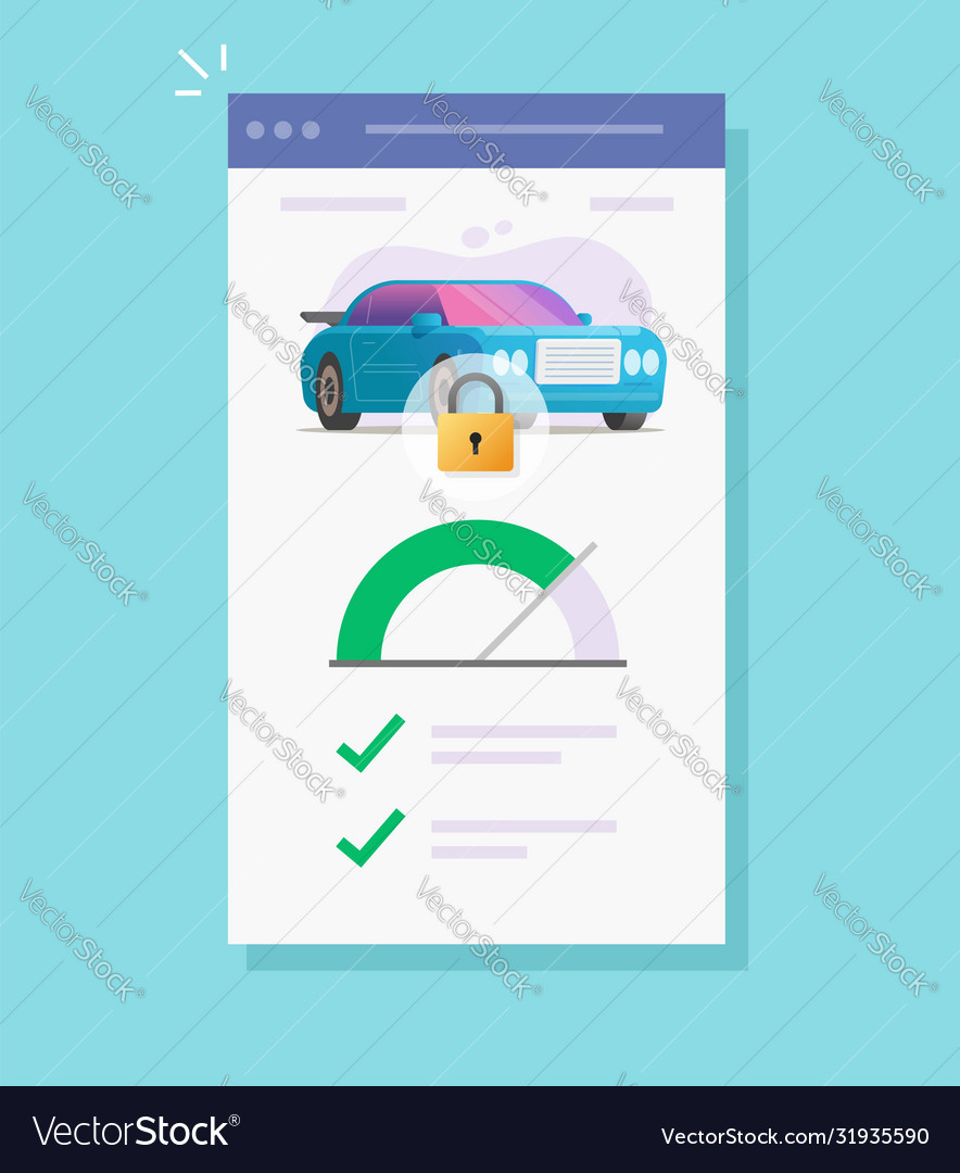 Automobile and vehicle monitoring security lock vector image Automobile and vehicle monitoring security lock