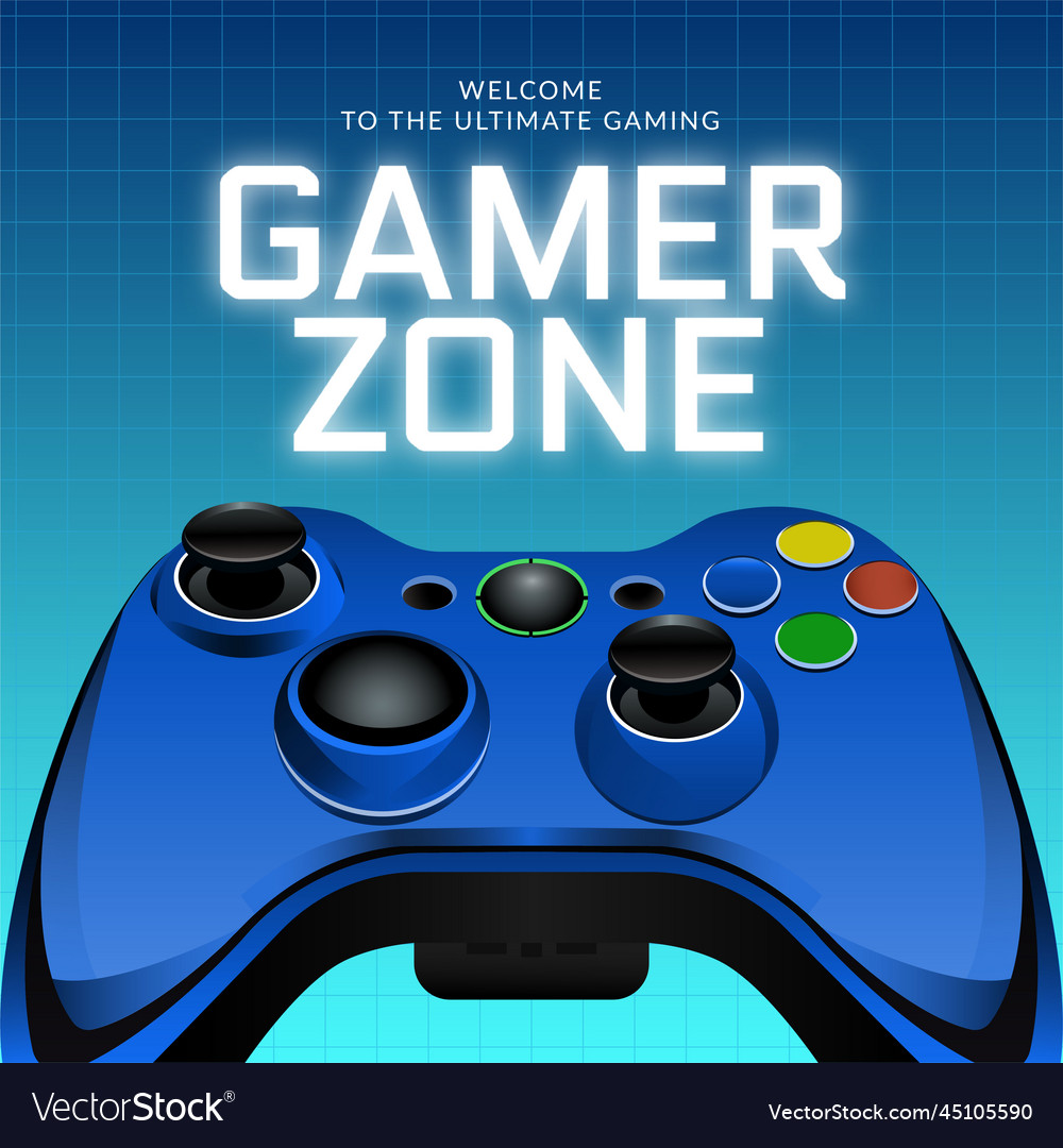 Banner Design Of Gamer Zone Royalty Free Vector Image