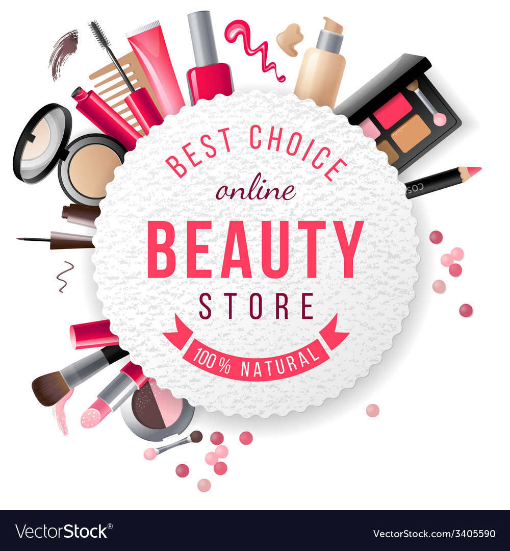 Beauty Store Emblem Royalty Free Vector Image VectorStock