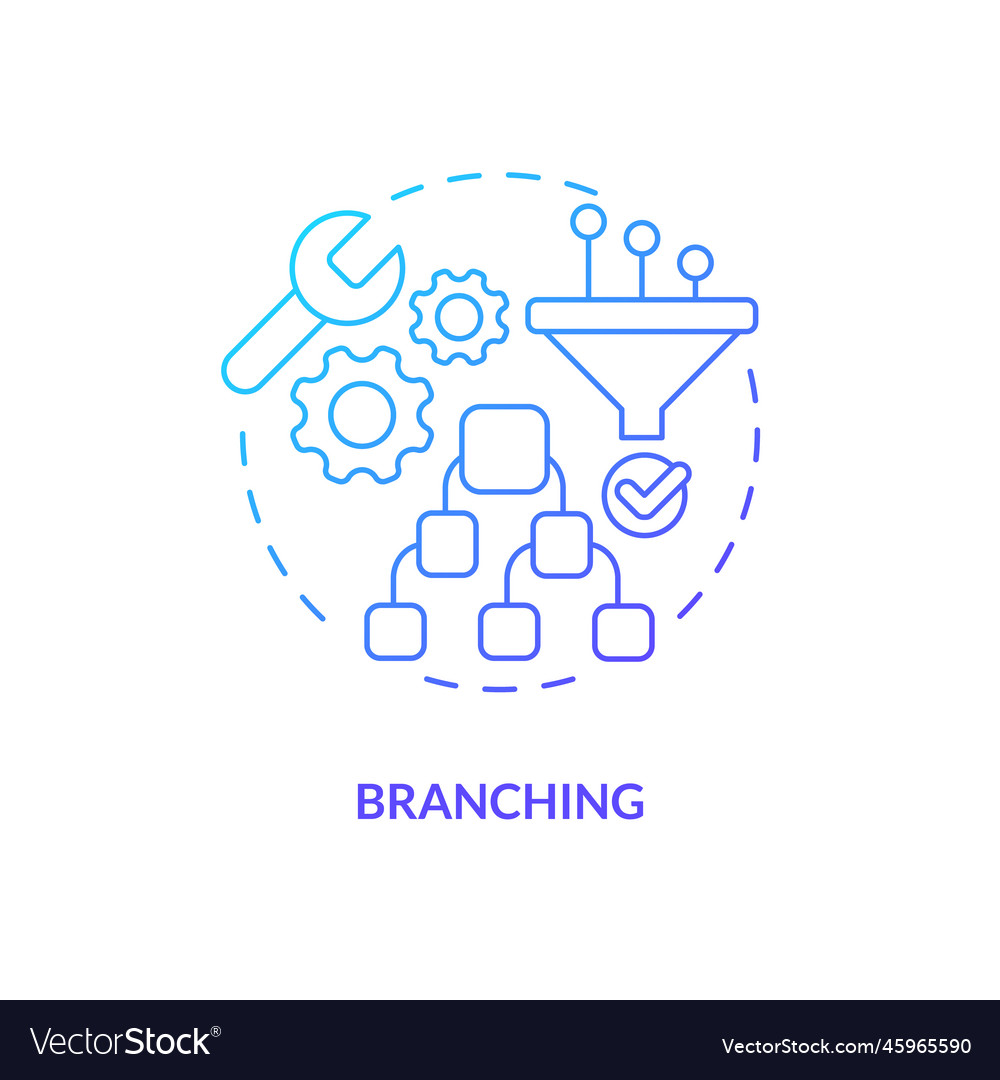 Branching blue gradient concept icon Royalty Free Vector