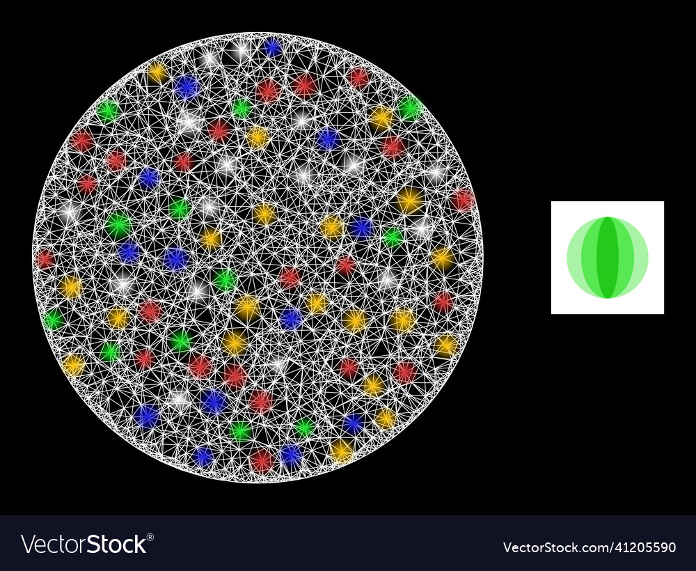 Crossed web mesh round sphere icon with bright vector image Crossed web mesh round sphere icon with bright