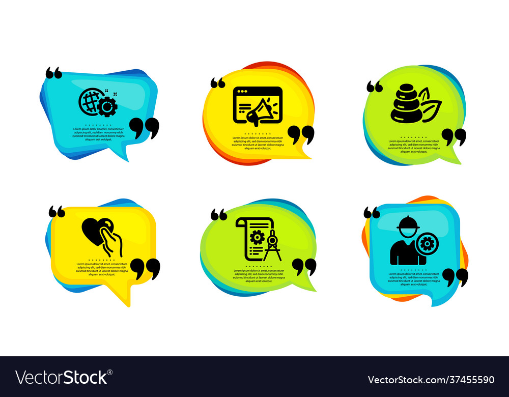 Divider document seo gear and hold heart icons vector image Divider document seo gear and hold heart icons