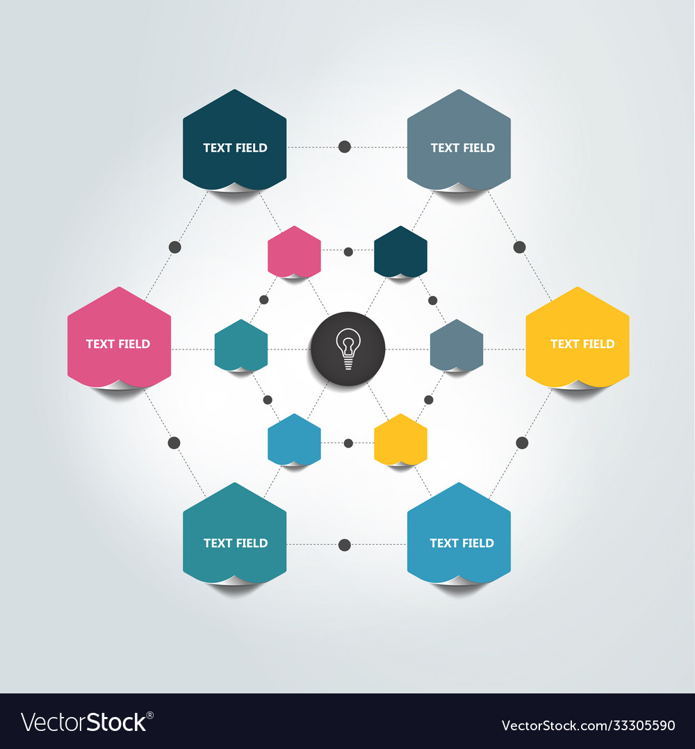 Flowchart infographic color circles chart vector image Flowchart infographic color circles chart