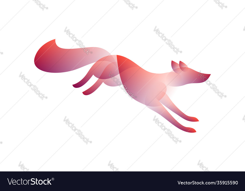 Fox in gradient style digital art