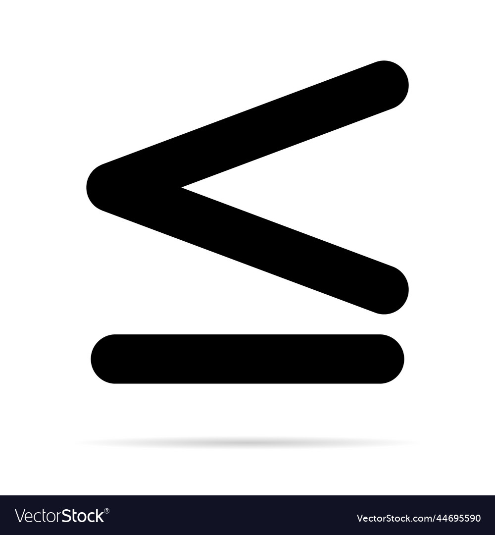 Less than or equal to mathematics symbol Vector Image