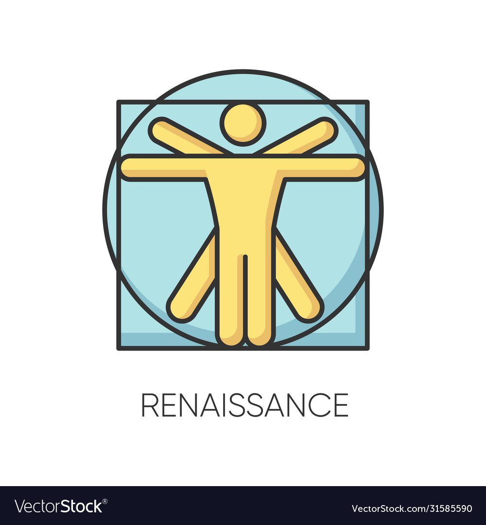 Renaissance art style rgb color icon Royalty Free Vector