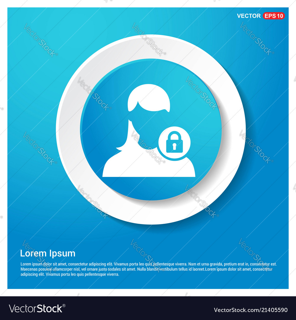 Secure user icon abstract blue web sticker button vector image Secure user icon abstract blue web sticker button